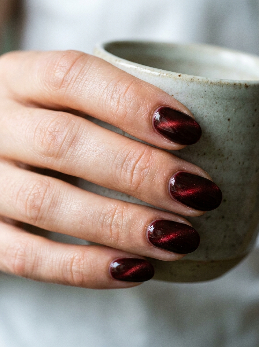 Oxblood Cat Eye Nails als Oxblood Nails Inspiration 2026